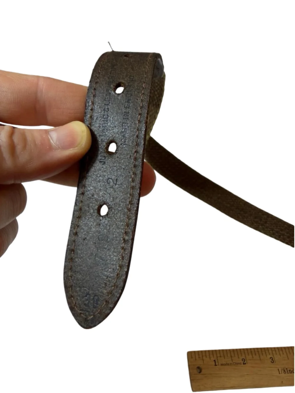 Banana Republic Made in USA Canvas Leather Belt 30 Utility Workwear
